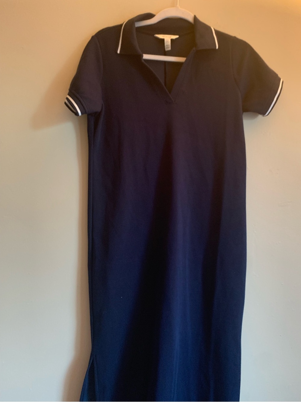 SPANX Navy Maxi Polo Dress Small Women Athletic Short Sleeve Casual Summer